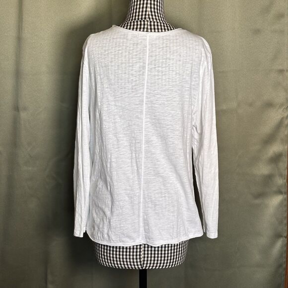 Habitat Clothes to Live In Artsy Lagenlook Top 100% Cotton Knit White Size Small - Picture 2 of 8